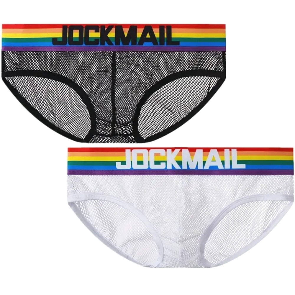 2 Fishnet pride briefs